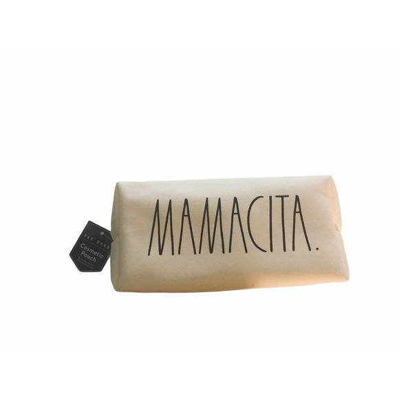 Rae Dunn Handbags - Rae Dunn MAMACITA Cosmetic/Make Up Bag. NEW. White with Black Letters. Zip Pouch